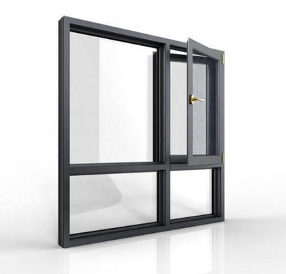 angepasste moderne Aluminium-Gehäuse-Fenster kugelsichere Glas-Doppel-Häng-Aluminium-Fenster