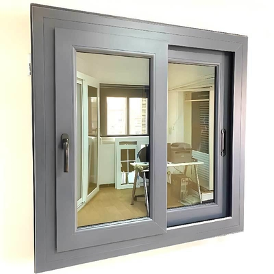 Modernes Wohnzimmer Hängende Vorhänge Aluminiumlegierung Dreifachglas Schiebetüren und Fenster