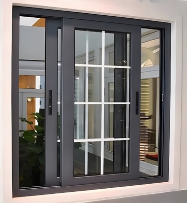 Modernes Wohnzimmer Hängende Vorhänge Aluminiumlegierung Dreifachglas Schiebetüren und Fenster