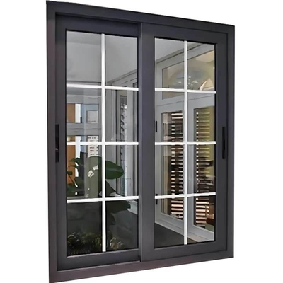 Modernes Wohnzimmer Hängende Vorhänge Aluminiumlegierung Dreifachglas Schiebetüren und Fenster
